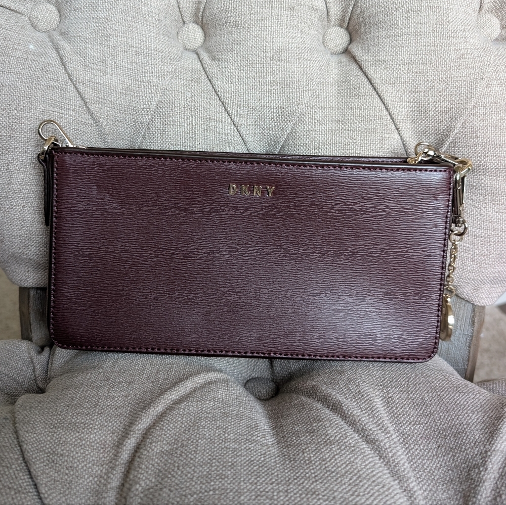 DKNY Crossbody Saffiano Bag in maroon